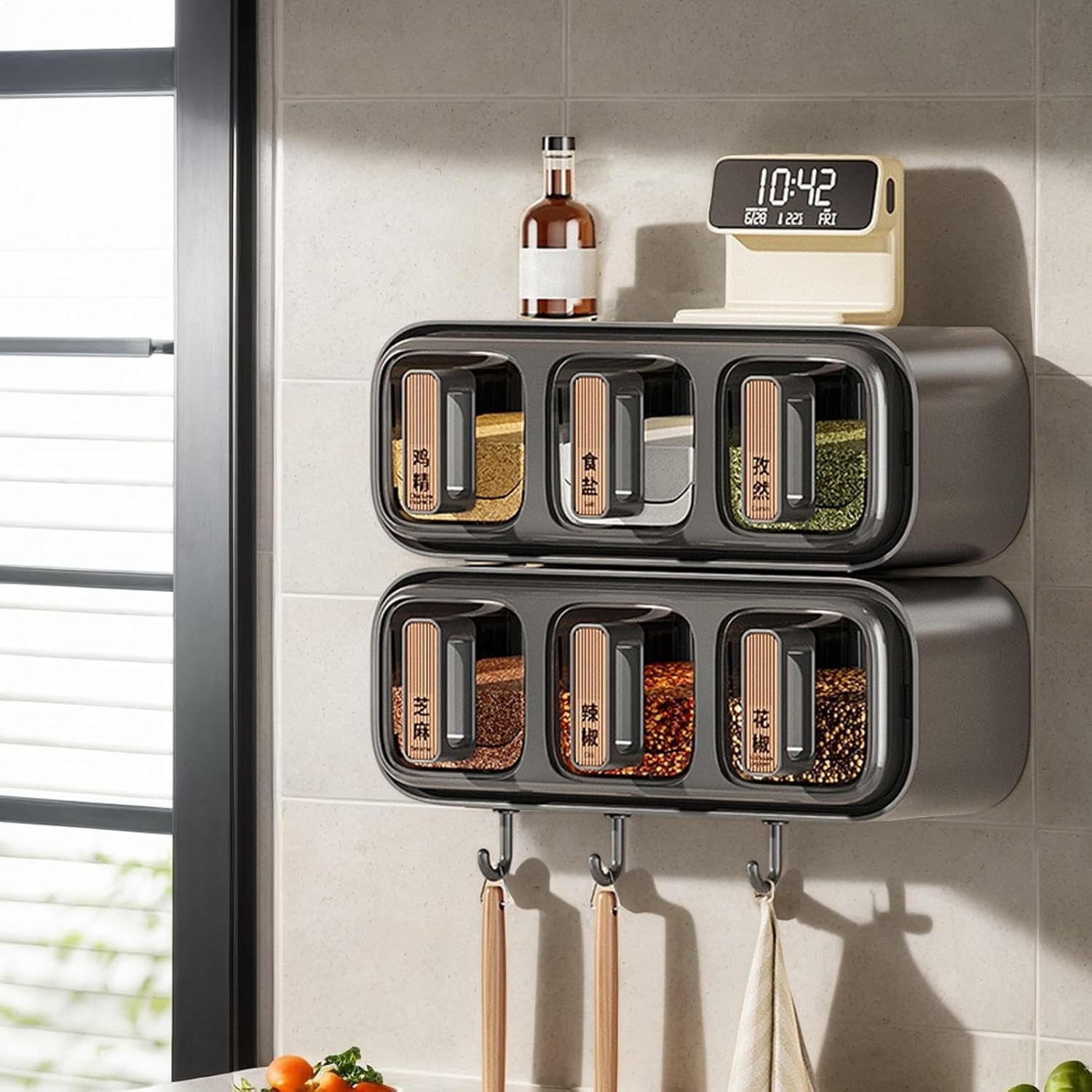 Wall Mounted Seasoning Box Condiment Containers – Transparent Space Saving Kitchen Storage Organizer - Image 3