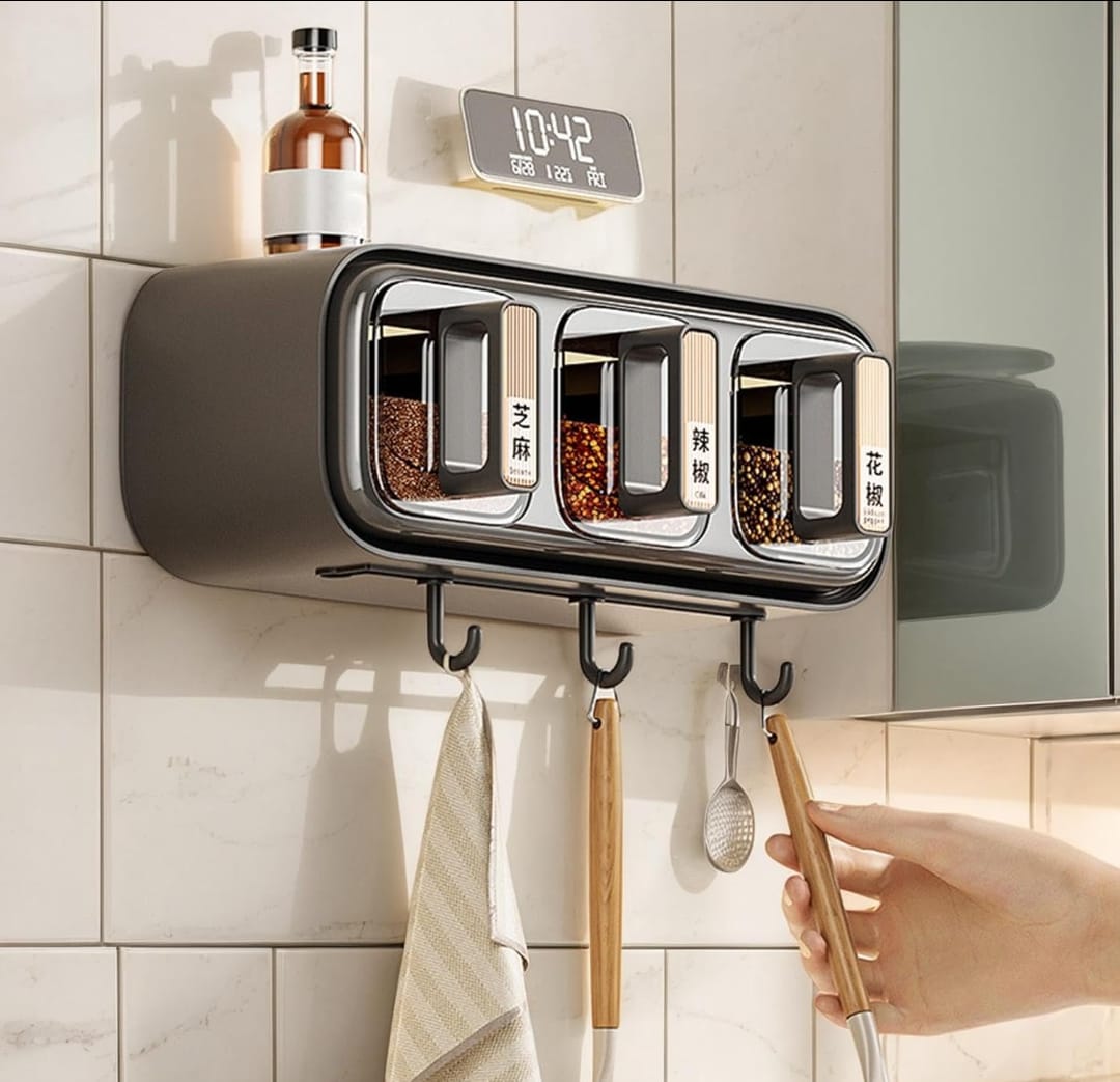 Wall Mounted Seasoning Box Condiment Containers – Transparent Space Saving Kitchen Storage Organizer - Image 5