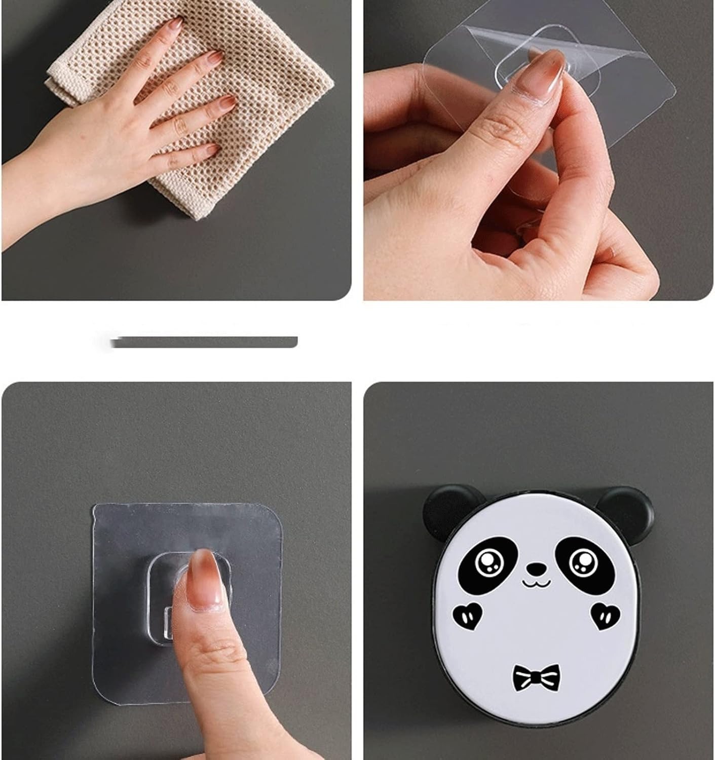 Wall Mounted Cute Panda Soap Dish Holder – Punch-Free Drainage Soap Box Rack for Bathroom & Kitchen (Random Color) - Image 5
