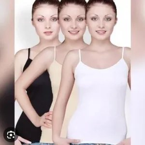 Premium Quality Crepe Camisoles 3 Pcs – Black, Beige & White