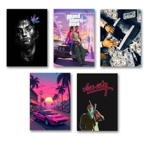 Set of 5 Premium Wall Art Photo Tiles  Modern Home Decor Sets