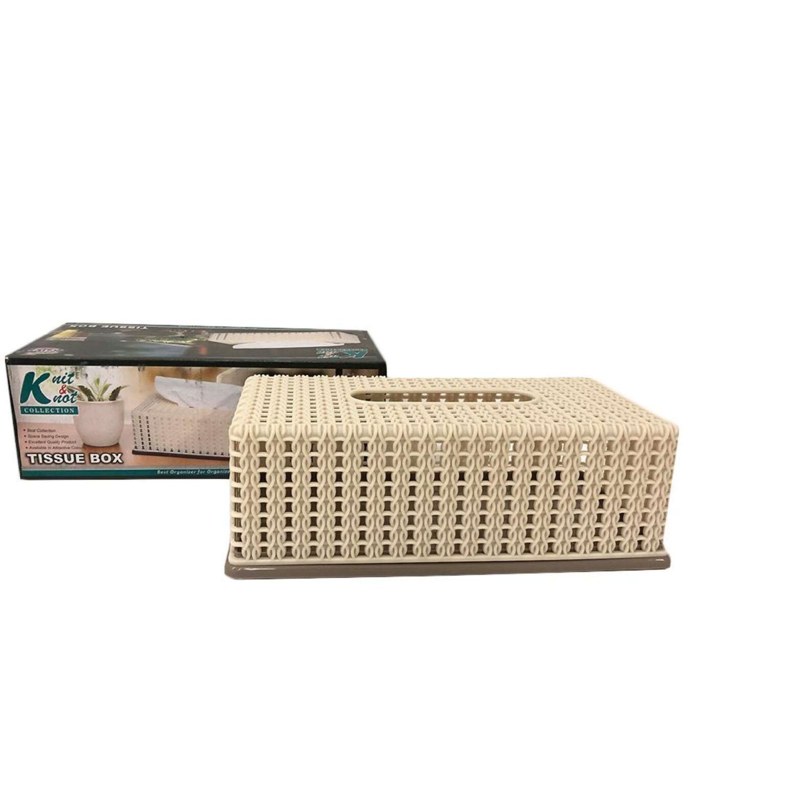 Rectangular Tissue Box Cover Collapsible PP Tissue Roll Holder with Easy Top Access - Image 4