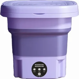 Portable Mini Washing Machine Rechargeable ABS – Compact USB-Powered Travel Washer for Clothes, Baby Garments & Underwear (Purple)