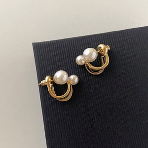 ZVT-167 Korean Pearl Circle Earrings Elegant Fashion Jewellery, Stylish Accessory for Women