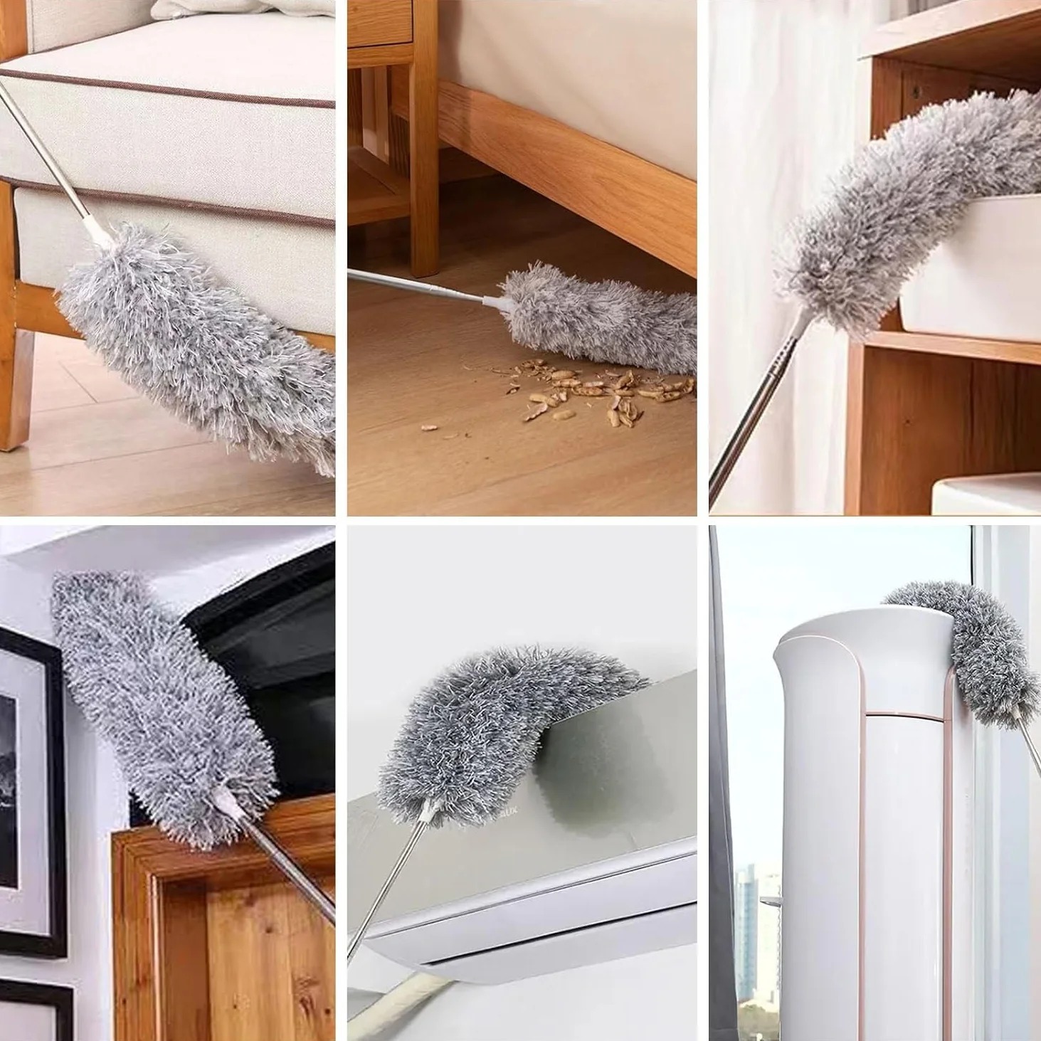 Extendable Microfiber Duster Feather Duster With Extra Long Pole Bendable Washable Head For Ceiling Fans Cars Blinds Cobweb ~ 2.25 Meter - Image 4