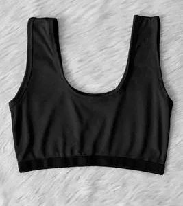 Black Jersey Non-Padded Bralette Free Size