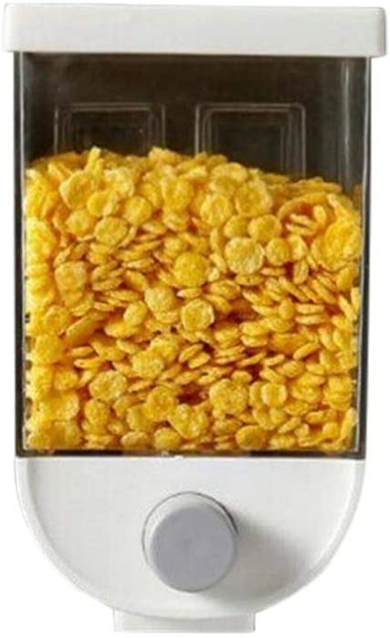 1Pc 1500ml Wall-Mounted Grain Storage Box Cereal, Rice, Oatmeal & Dry Fruit Dispenser | Kitchen Food Organizer Container