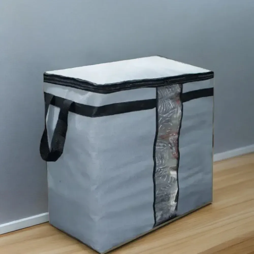 Storage Blanket Bag Organizer Folding Bag Organizer, Cloth Storage Boxes for Wardrobe 01 Pcs - Random Color - Image 3