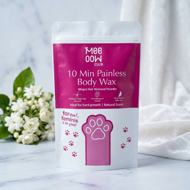 Meeoow Club 10 Min Painless Body Wax Powder Mogra Scented Herbal Hair Removal Powder (100g)
