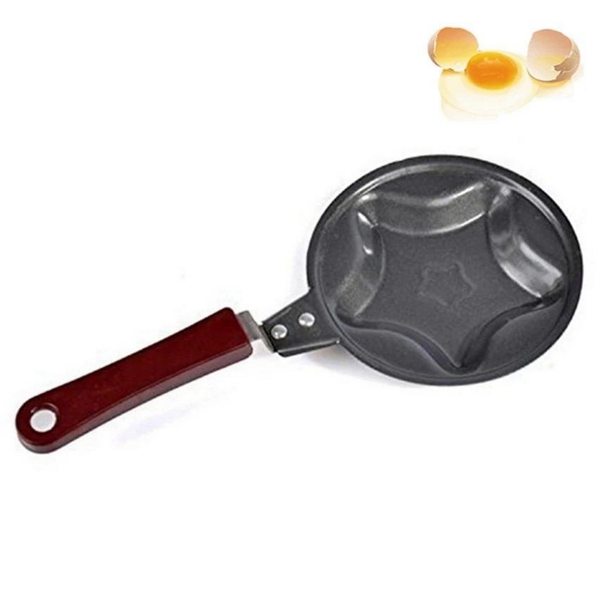 Creative Mini Nonstick Egg Frying Pan Heart, Flower, Star & Fruit Shaped Egg Mold (Random Design) - Image 2