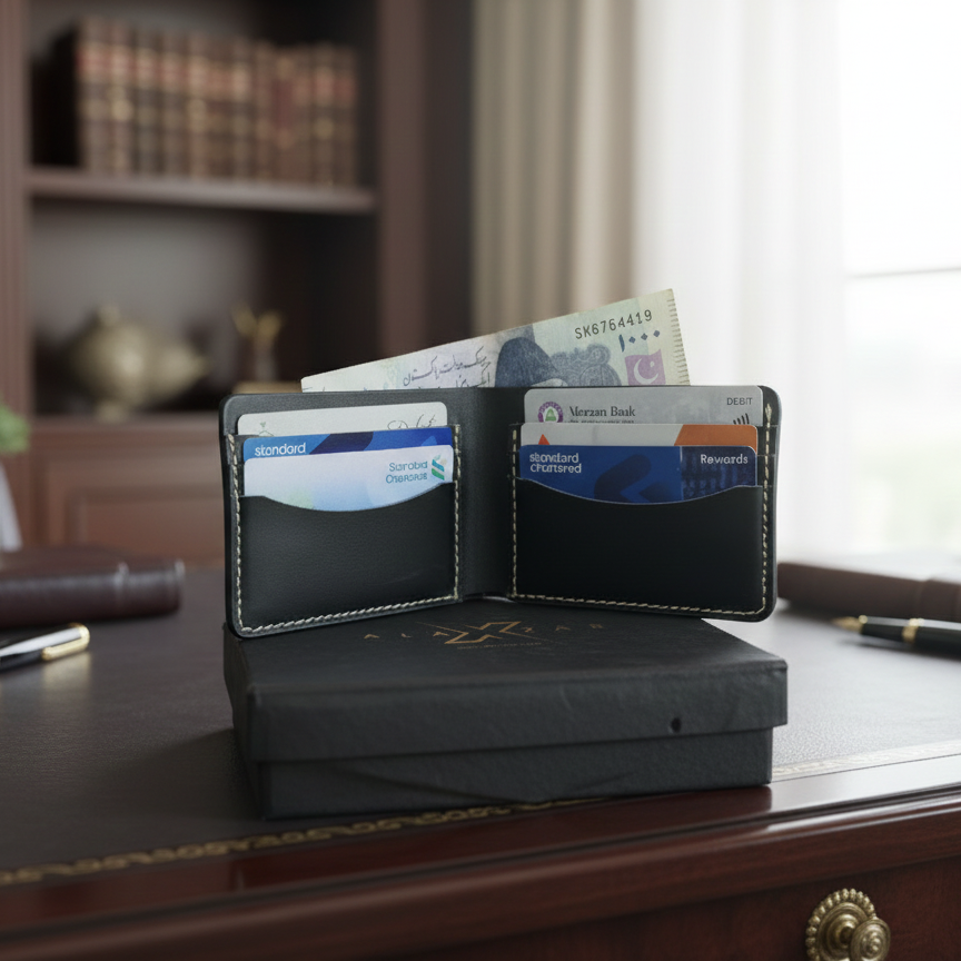 Mens Rugged Leather Wallet | Black Cow Leather | Durable & Stylish | Premium Quality - Image 3