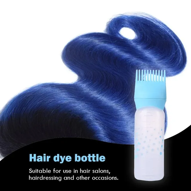 Hair Oil Comb Applicator Bottle with Graduated Scale Professional Hair Coloring, Oiling & Scalp Treatment Tool ~ Random Color (1Pc) - Image 2