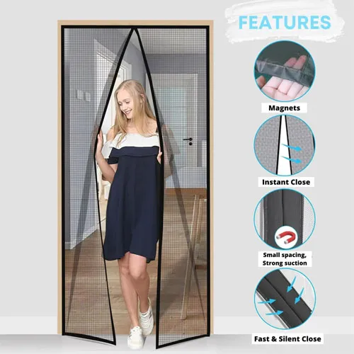 Premium Quality Mosquito Magic Mesh In Hard Box With 20pcs Double Tape Stickers And 12pcs Hocks For Easy Installation - Image 2