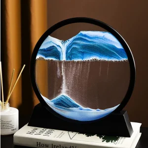 Moving Sand Art Picture  3D Dynamic Deep Sea Sandscape with Display Stand - Without Light | Size 8 Inch (Random Color)