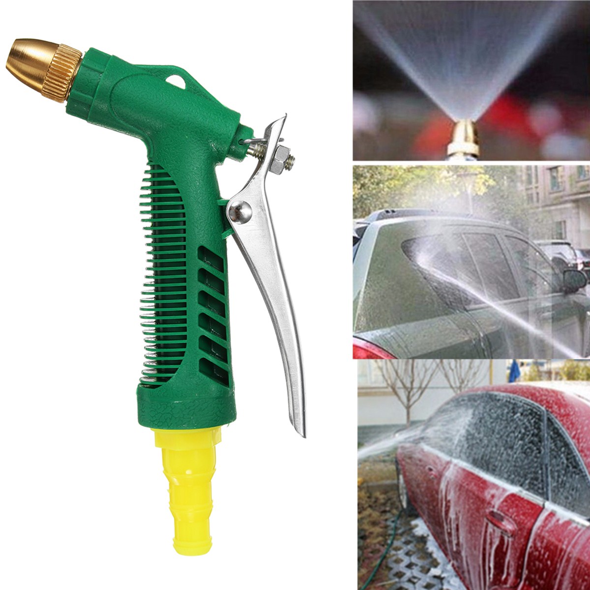 Brass Water Pressure Spray Gun Nozzle Heavy Duty Alloy Body with Ergonomic Grip - Image 2