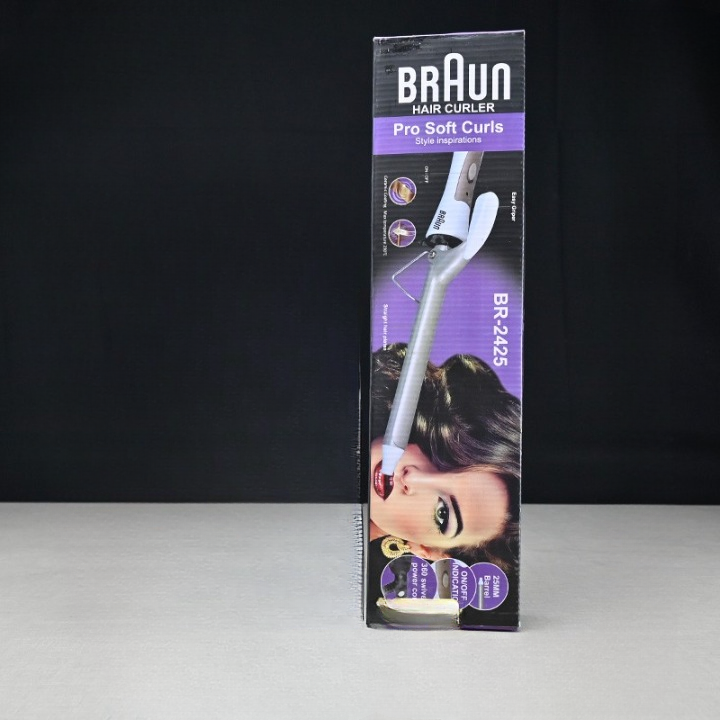 Braun Hair Curler Pro Soft Curls Ceramic Coating with 25mm barrel, Rapid Heating 200? in 30 Sec, PTC Heating Body, 35 Watt Energy-Efficient, 100-240V 50/60Hz Model BR-2425 - Image 2