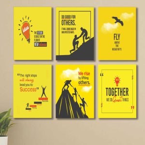 6 PC Motivational Wall Decor Cardboard Phototiles Durable Stylish Elegant And Inspiring Decorative