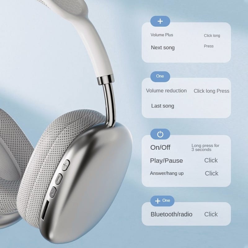 P9 Wireless Bluetooth Headphones Adjustable Over-The-Ear Stereo Headset - Image 5