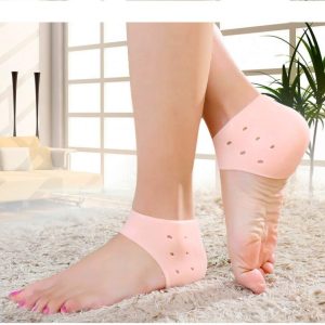 Silicone Heel Protector Sleeve for Cracked Heels & Pain Relief  Breathable & Cushioned Support