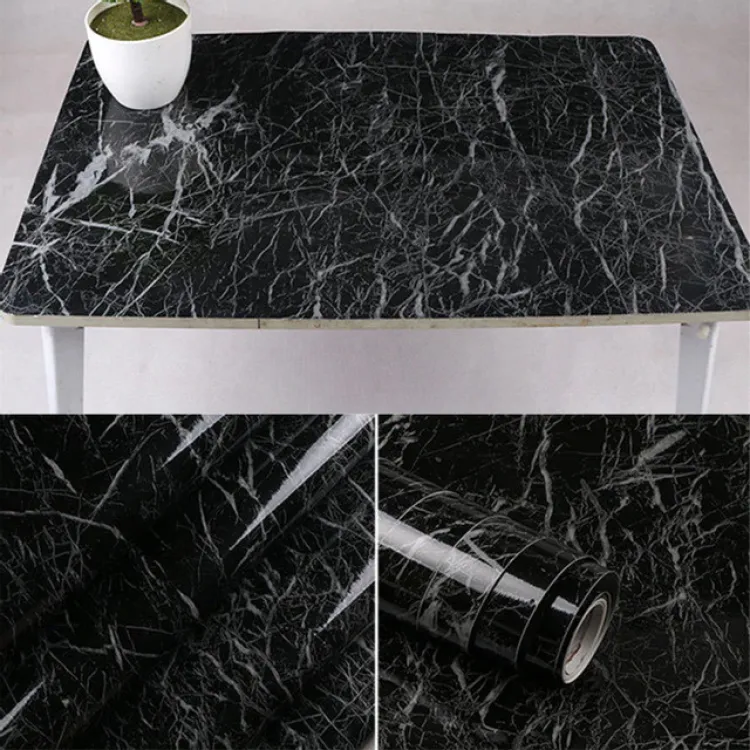 Self Adhesive Marble Sheet for Kitchen / Waterproof Anti Oil & Heat Resistant Wallpaper Sheet (Random Color) - Image 3