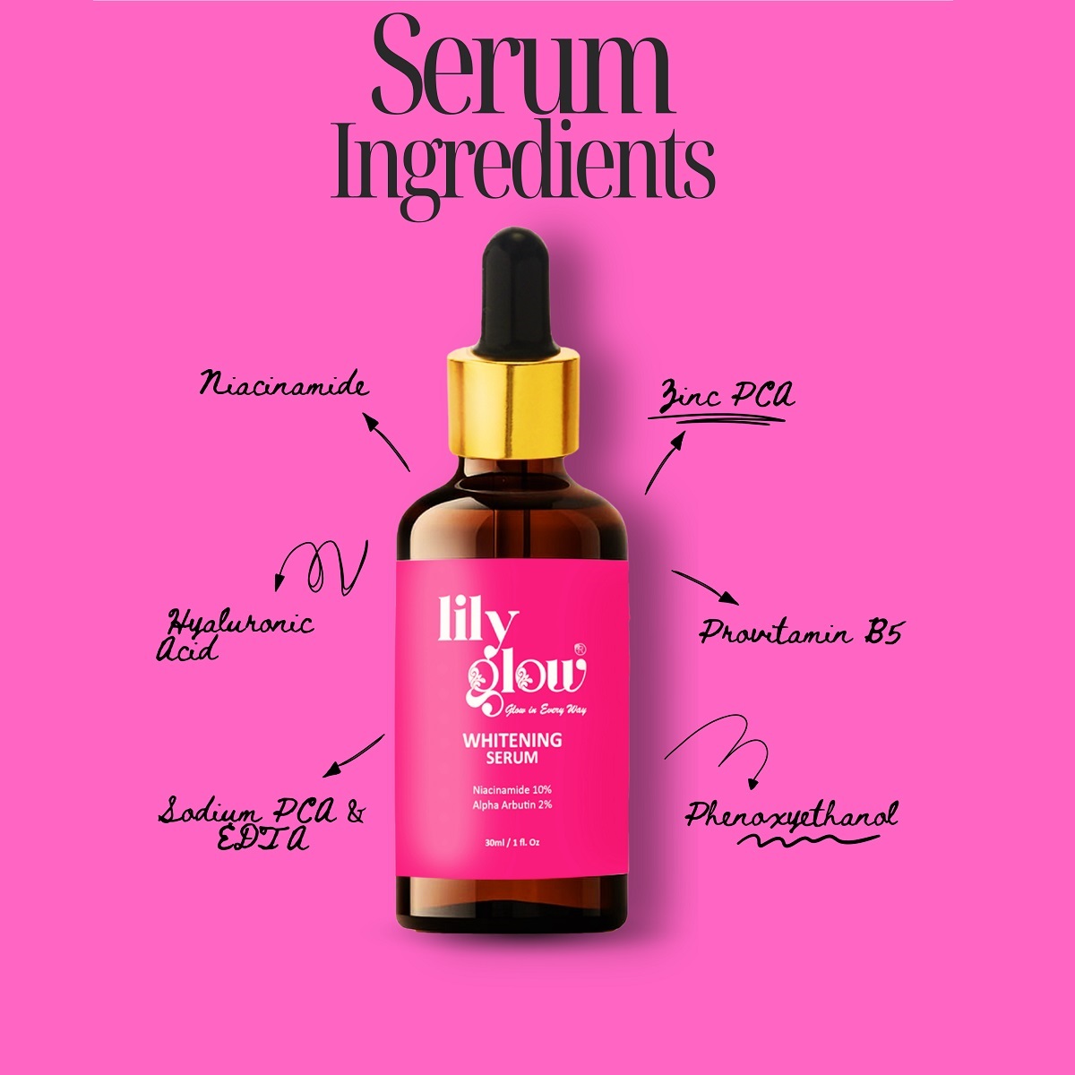 Lily Glow Whitening Serum for Face, Hands & Feet Glutathione, Brightening Formula | For Men, Women, Oily & Dry Skin 30ml - Image 4