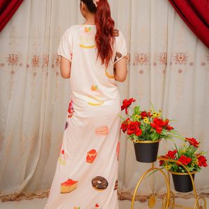 Cocoa Drift 3 Pieces Free Size Women Nightwear Set  Premium Jersey Nighty with Panty & Poni