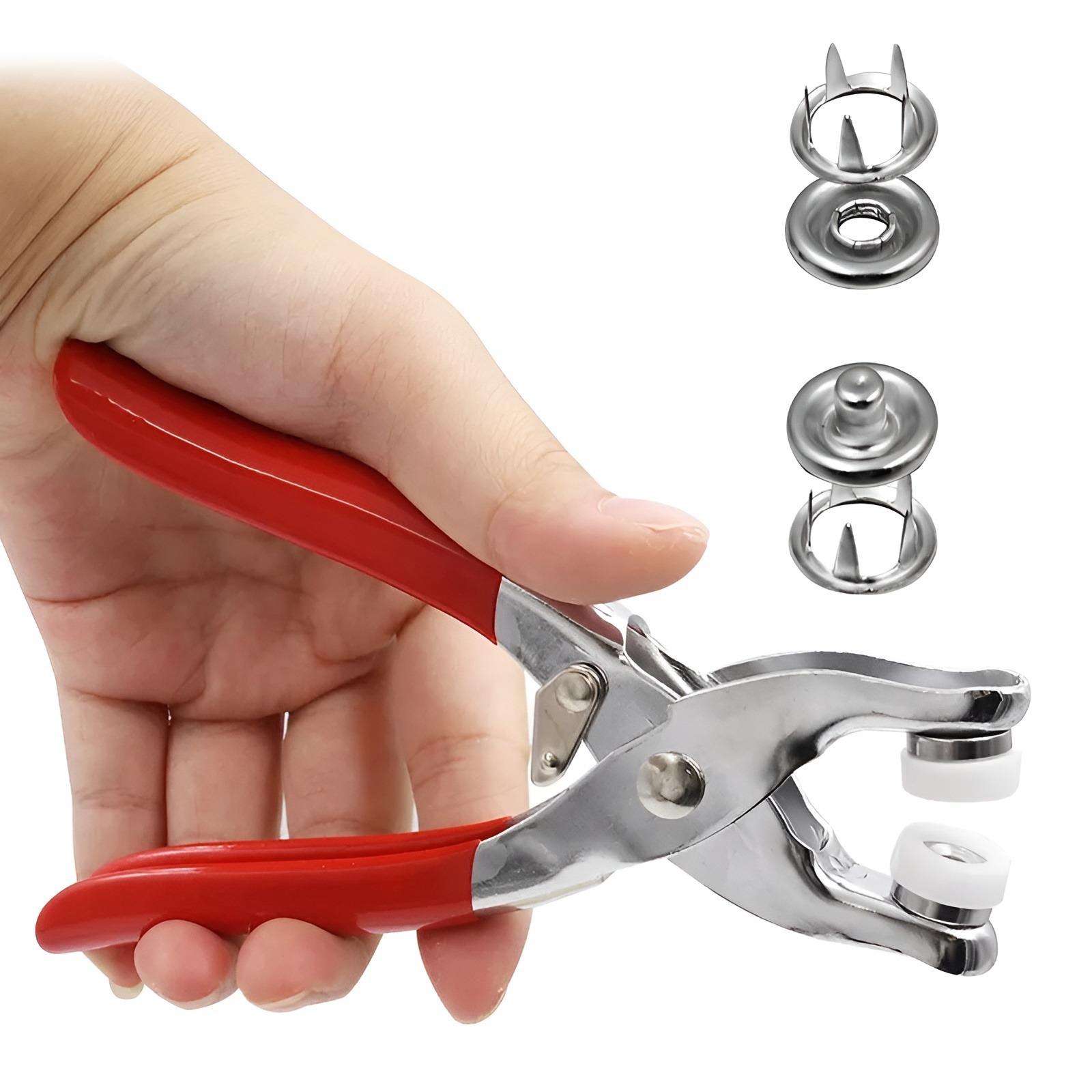 Hand Press Button Plier With 50 Tich Buttons