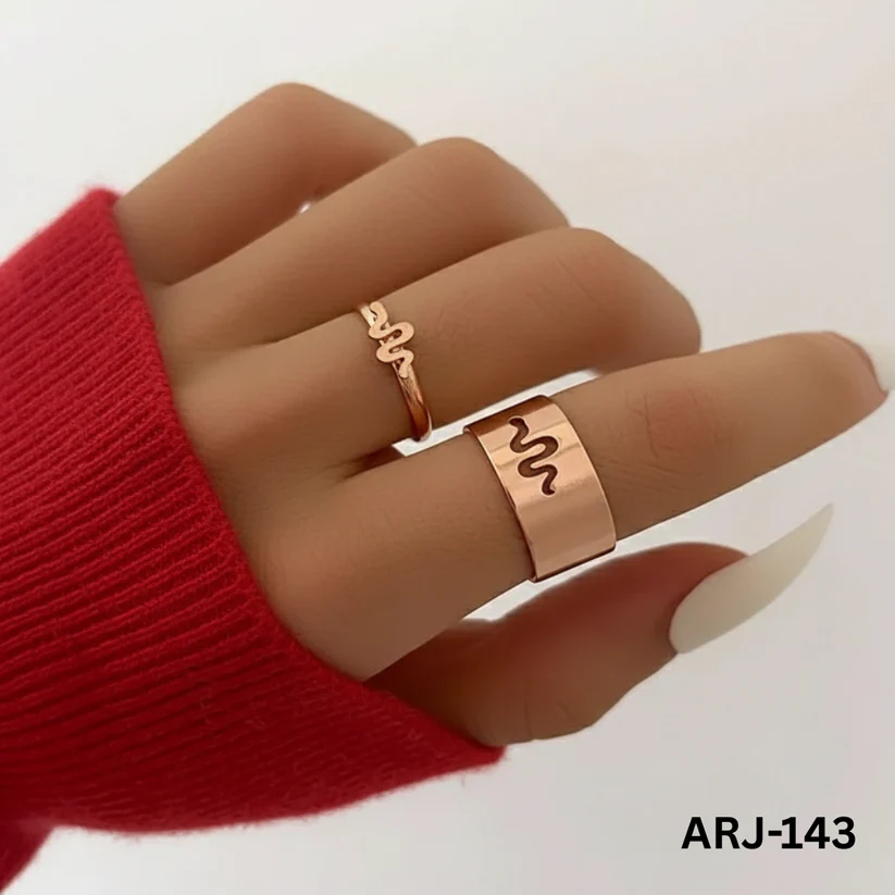 ARJ-143 Snake Shape Adjustable Ring Stylish Serpent Design Fashion Jewelry - Image 4