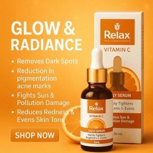 Relax Vitamin C Daily Face Serum Brightening, Anti-Aging & Hydrating Formula For Healthy Radiant Skin (30ml)