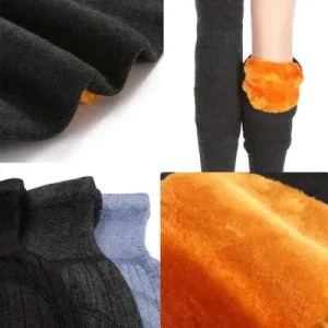 (Pair) Unisex Cashmere Wool Knee Warmers Winter Thermal Velvet Knee Pads for Men & Women | Soft Brace Support Protector
