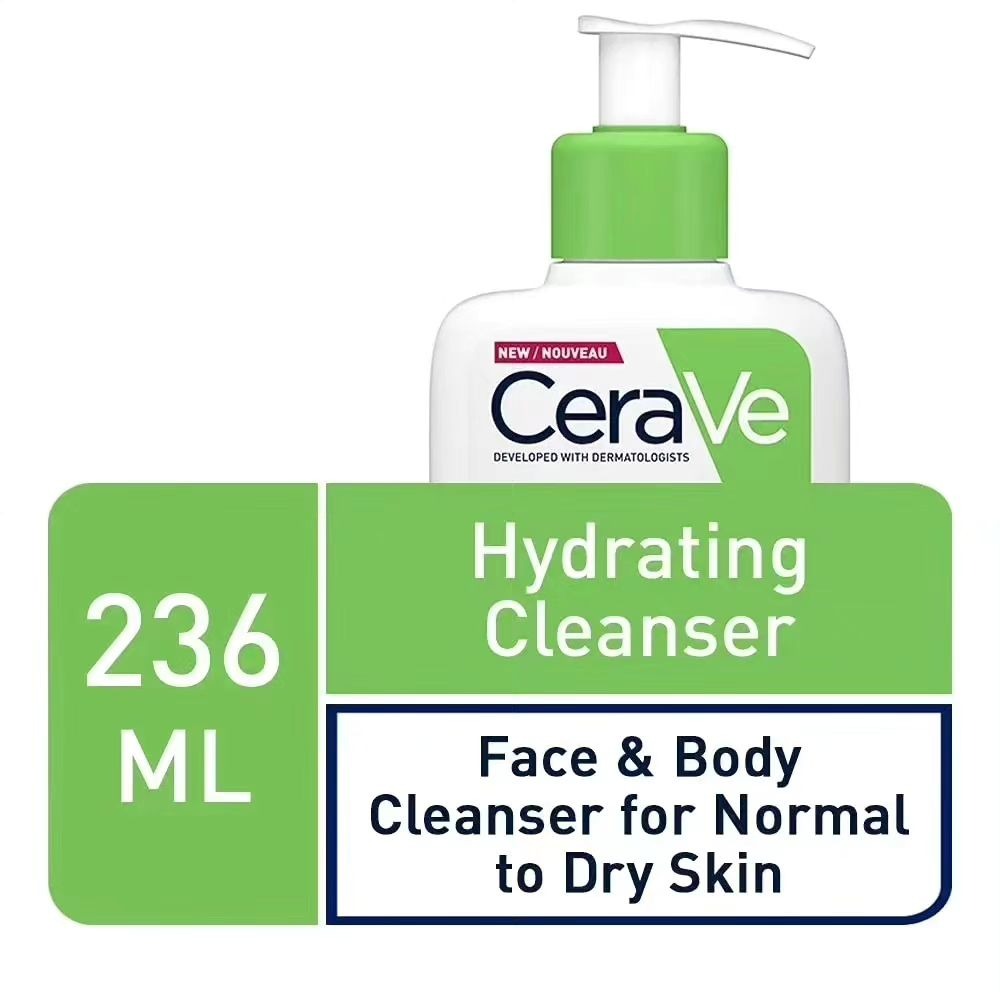 CeraVe Hydrating Cleanser with Hyaluronic Acid & Ceramides Moisturizing Face Wash for Normal to Dry Skin (237ml) - Image 2