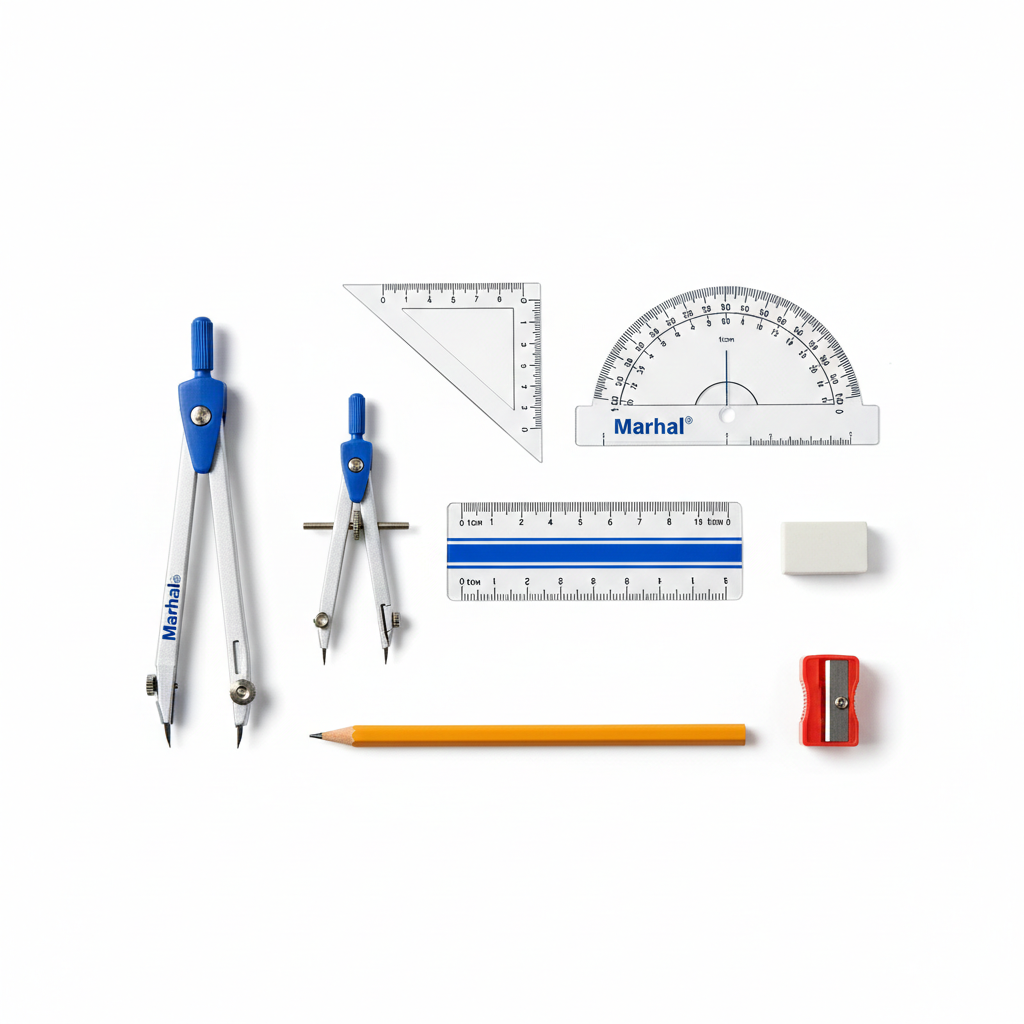 Marshal 9-Piece Mathematical Instruments Set Complete Geometry Box for Classic & Precision Drawing - Image 3