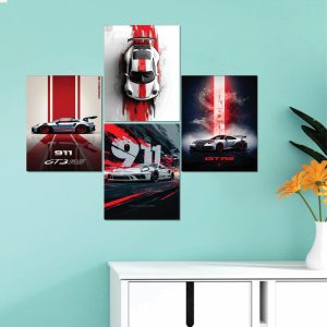 Set of 4 Premium Wall Art Photo Tiles  Modern Home Decor Sets 8x11