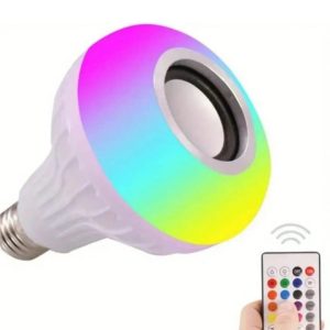 Smart LED RGB White 12W Bluetooth Speaker Bulb with Color Changing Light, Remote & App Control
