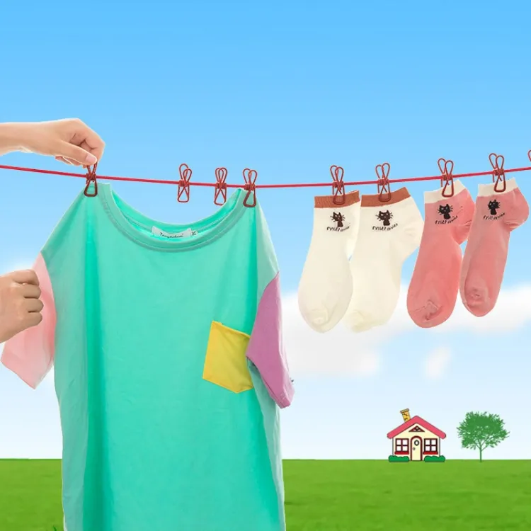 Clip&Hang 185CM Portable Clothesline With (12) Clip - Elastic, Windproof & Eco-Friendly for Travel & Home Use - Image 4