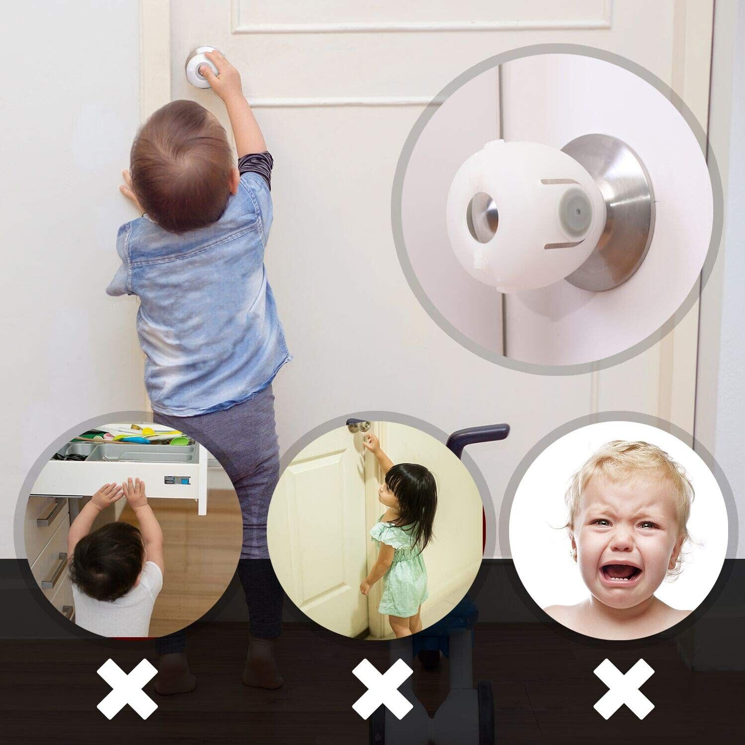 2 pcs door knob cover Baby Safety Door Knob Covers Doorknob Locks Child Children Kids Proof(random color ) - Image 5