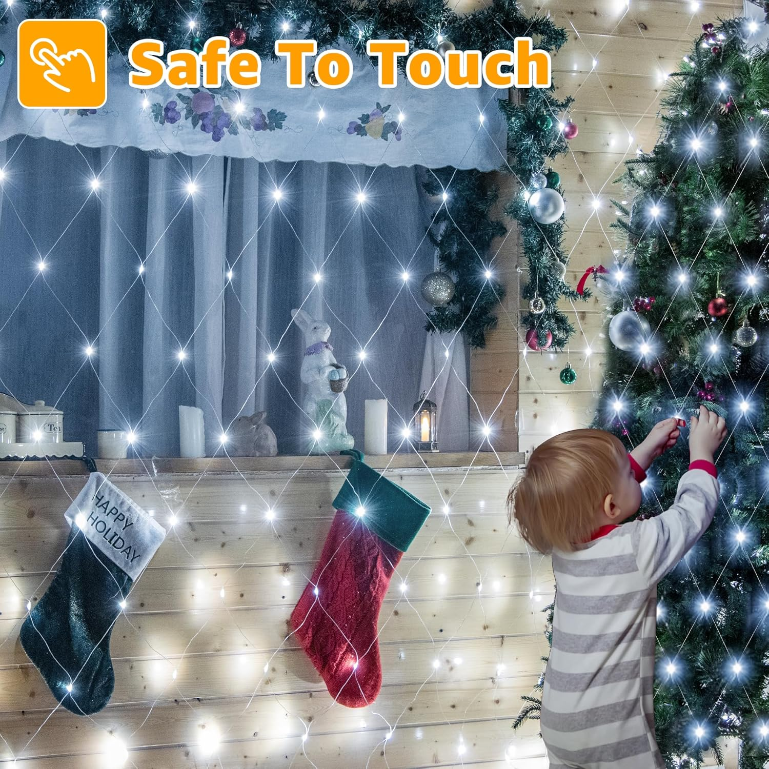 1 PC Wedding LED Net Mesh String Lights- Fairy String Lights With 88 Lights for Wedding Party Décor Outdoor & Indoor Activities - Image 3