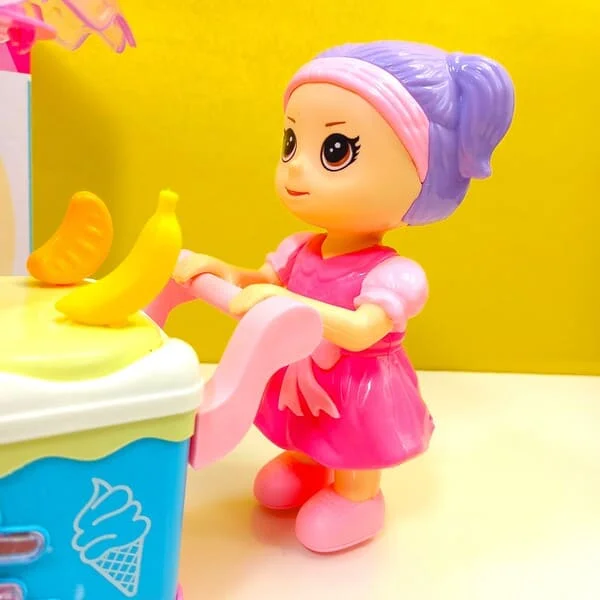 Cute Doll Ice Cream Cart With Music & Lights - Image 3