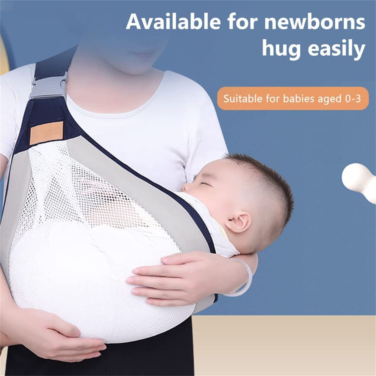 1PC Baby Carrier, Ergonomic Baby Strap one Shoulder Labor-Saving Polyester Baby Half Wrapped Sling (Random Color) - Image 3
