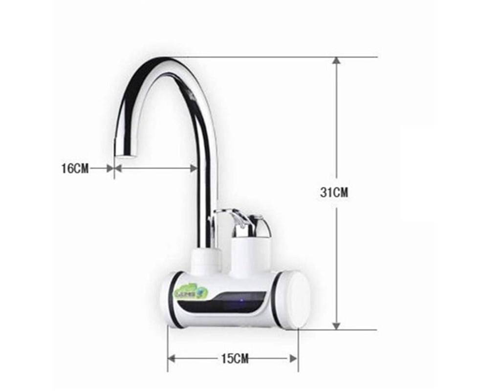 Tank-less Electric Hot Water Heater Faucet Kitchen Instant Heating Tap Water With LED - Image 2