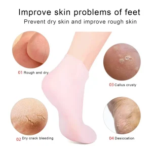 (Combo Pack - Hight Quality) Moisturizing Glove and Socks Set, Silicone Gel Spa Socks For Dry Cracked Skin & Silicone Jelly Socks Gel Moisturizing Socks Foot Care Protector