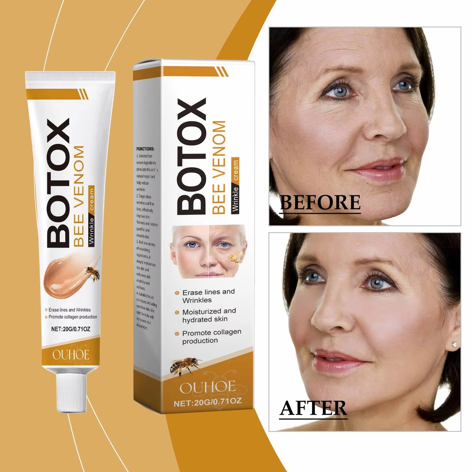 Botox Bee Venom Wrinkle Cream | Anti?Aging Moisturizer | Collagen Boost | Reduce Wrinkles & Fine Lines 30gm - Image 4