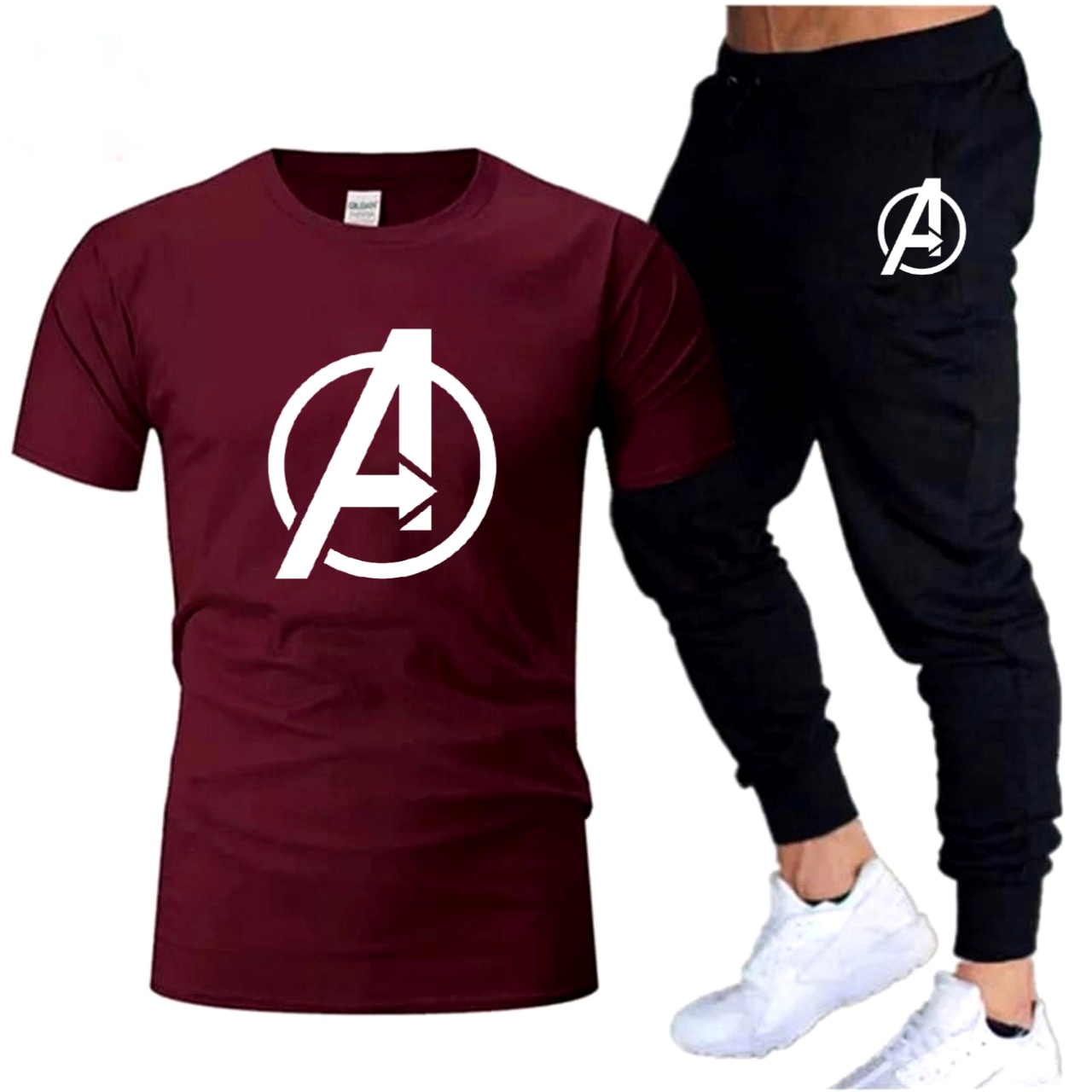 Stylish two Peice A Printed Round Neck Half Sleeves Casual Tracksuit Amazing And Trendy T Shirt And trouser for men and boys Gym Part Shirt And Jogging Track - Image 4