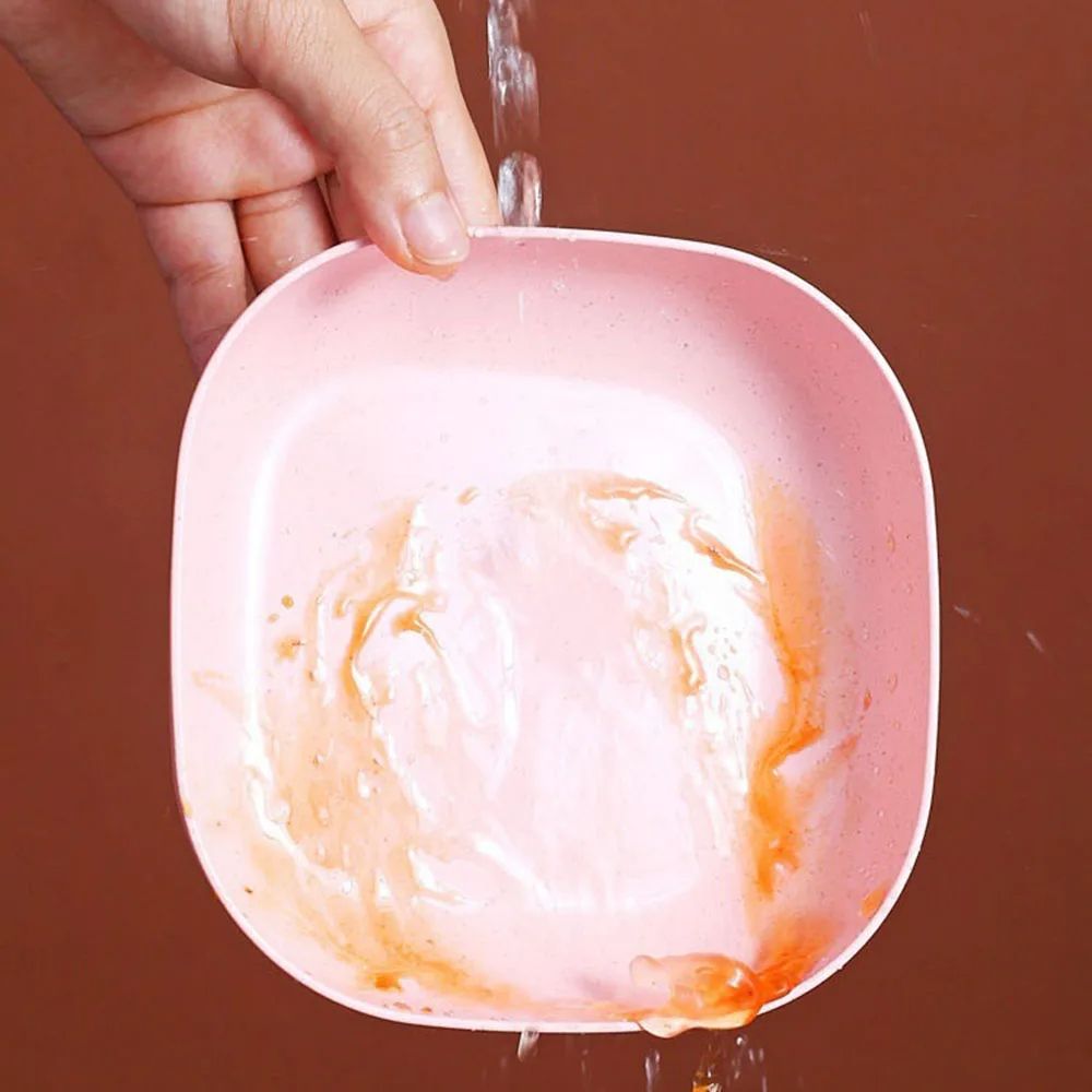 Plate Set Pack of 10 Plastic Split Bone Dish Plates with Holder (Random Colors) - Image 3