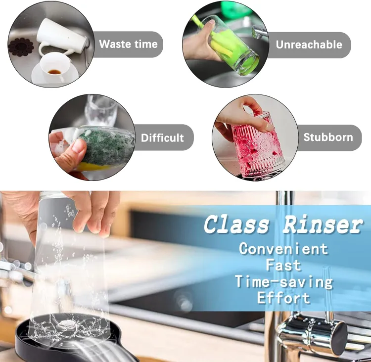 High Pressure Faucet Glass Rinser Automatic Cup Washer Bar Kitchen Beer KTV Milk Tea Cup Cleaner Tool Sink Accessories Gadgets - Image 5
