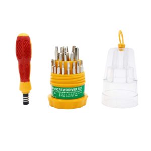 31-Piece Stainless Steel Screwdriver Set  Durable Silver Tool Kit (Made in China)