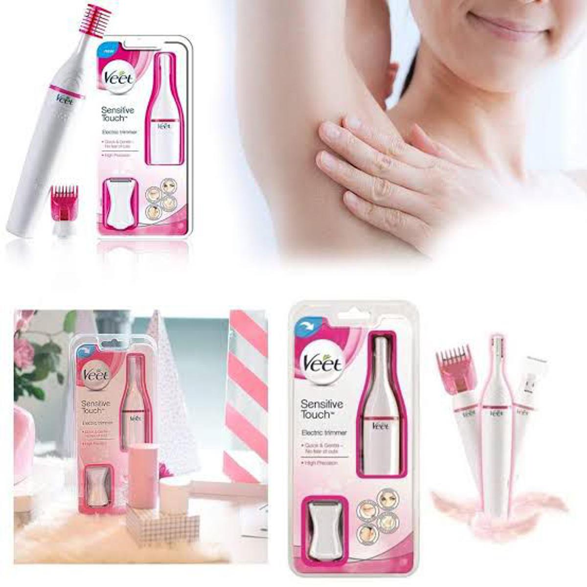 Veet Sensitive Precision Electric Beauty Styler & Trimmer Waterproof Grooming Kit for Face, Eyebrows, Underarms, and Bikini Line with Interchangeable Heads and Styling Combs