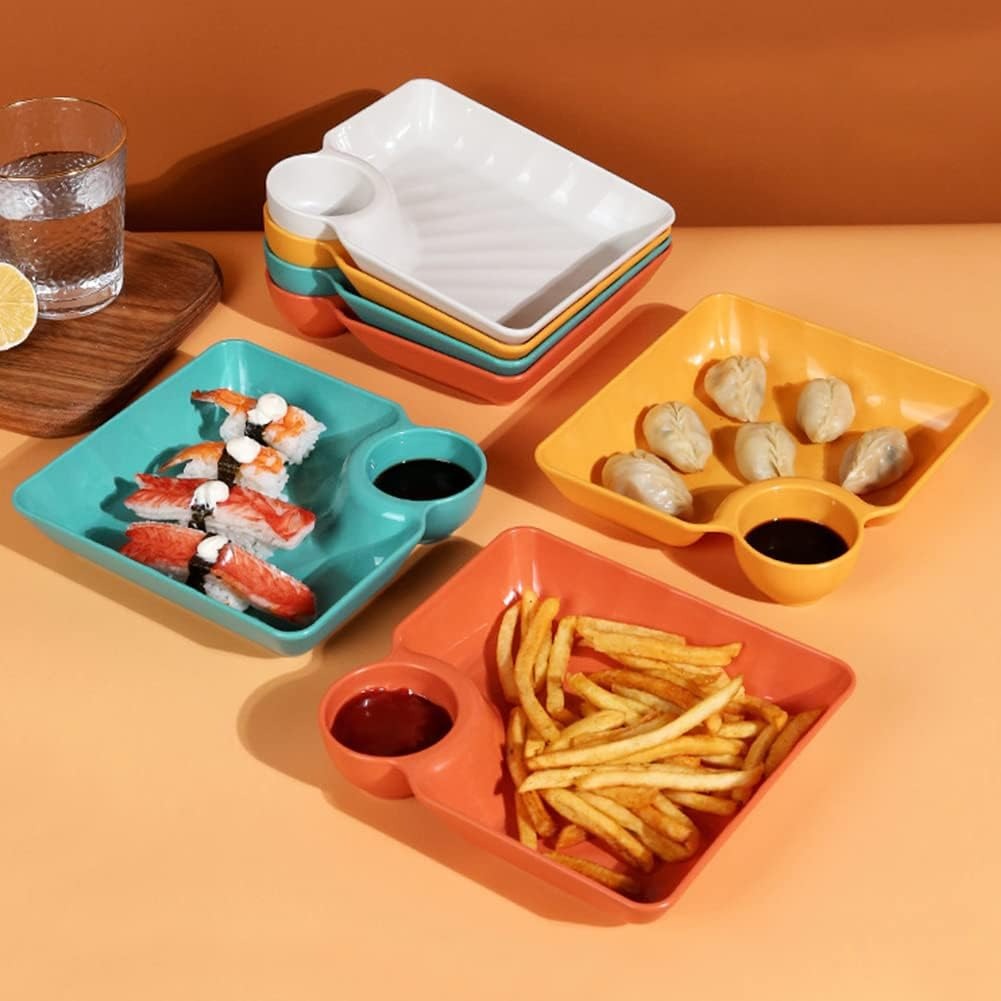 4 Pcs Snack Plate Set | Random Colour - Image 2