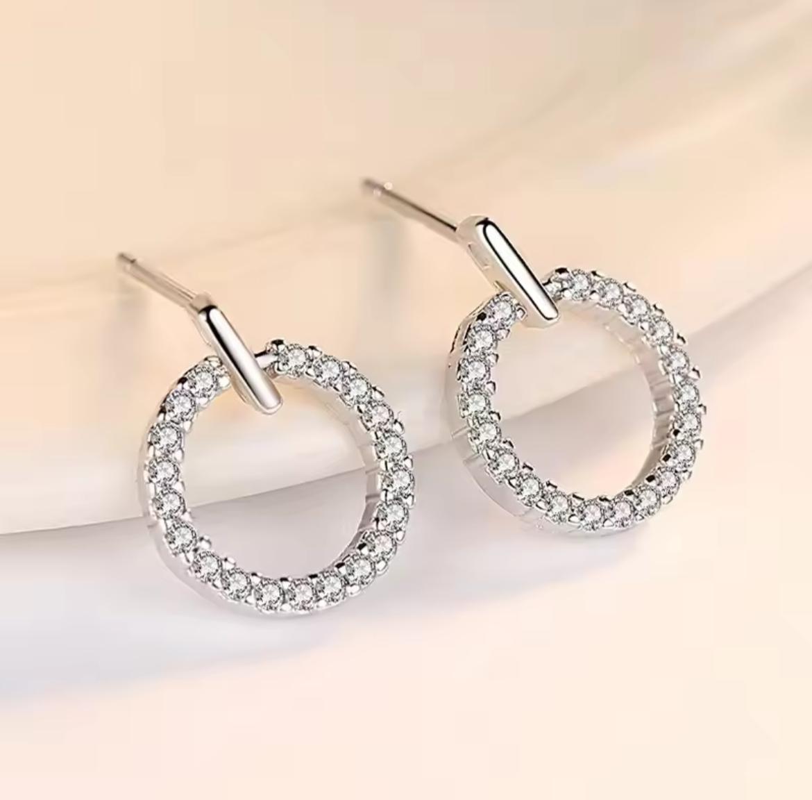 ZVT-168 Circle Zircon Korean Earrings Elegant Fashion Jewellery, Stylish Accessory for Women