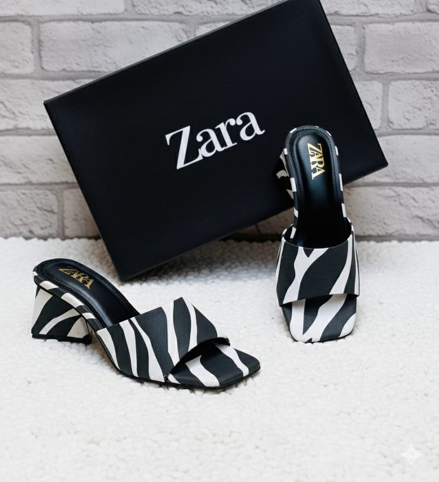 Zebra-Print Block Heel Mules Essential Chic Collection - Image 4